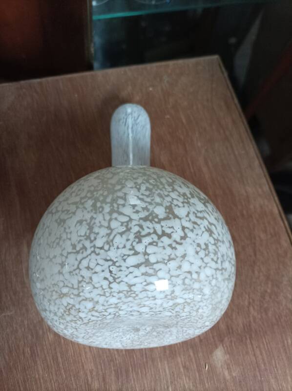 Blown glass pot vase clichy white soliflore dpc 1123416