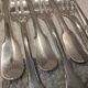 12 silver-plated oyster forks by Christofle Cluny, 14.9cm