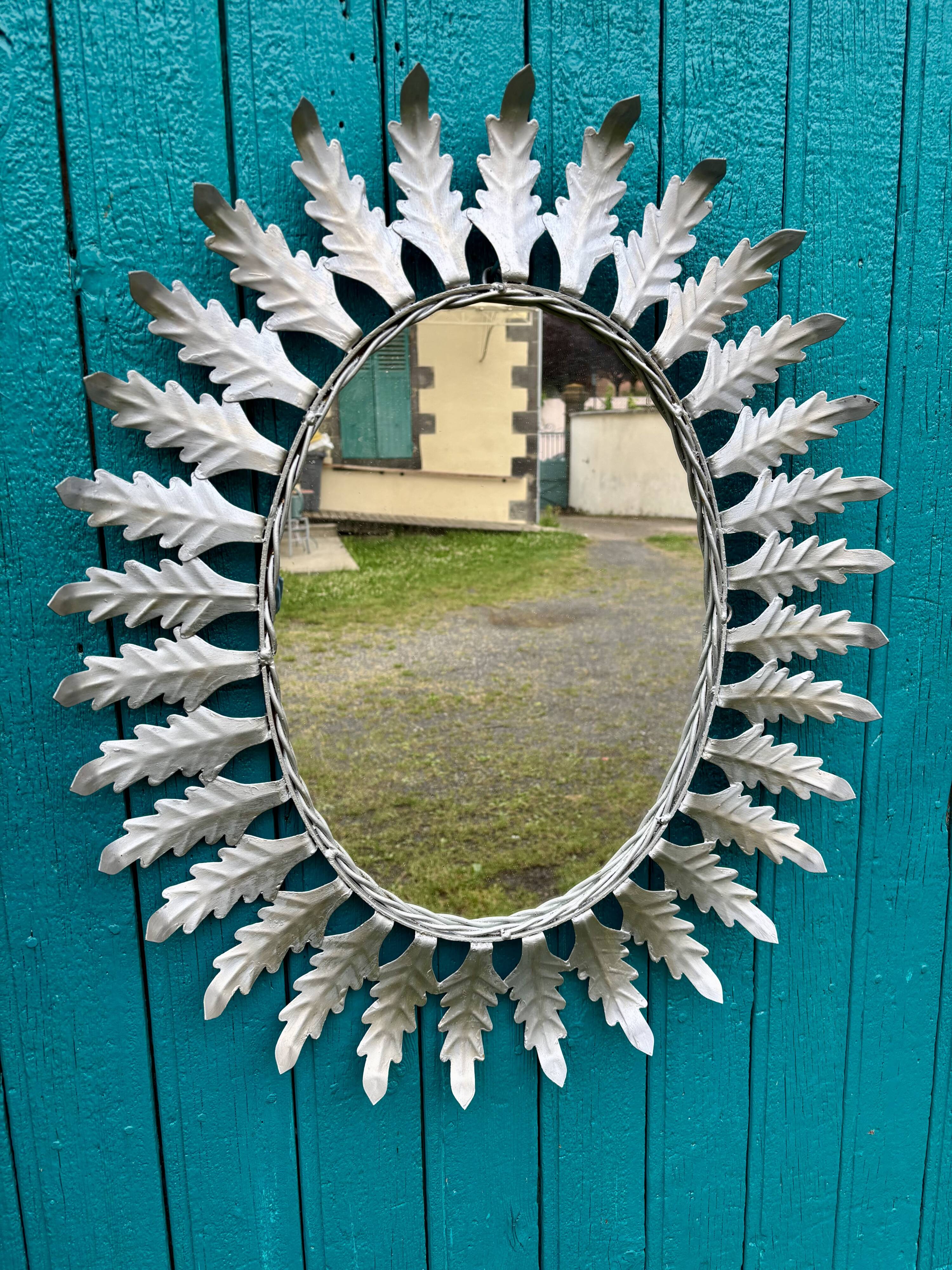 Miroir soleil Sunbunst vintage métal 1960