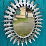 Miroir soleil Sunbunst vintage métal 1960