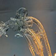 Venetian chandelier made of Murano glass, six light arms, circa 1940.