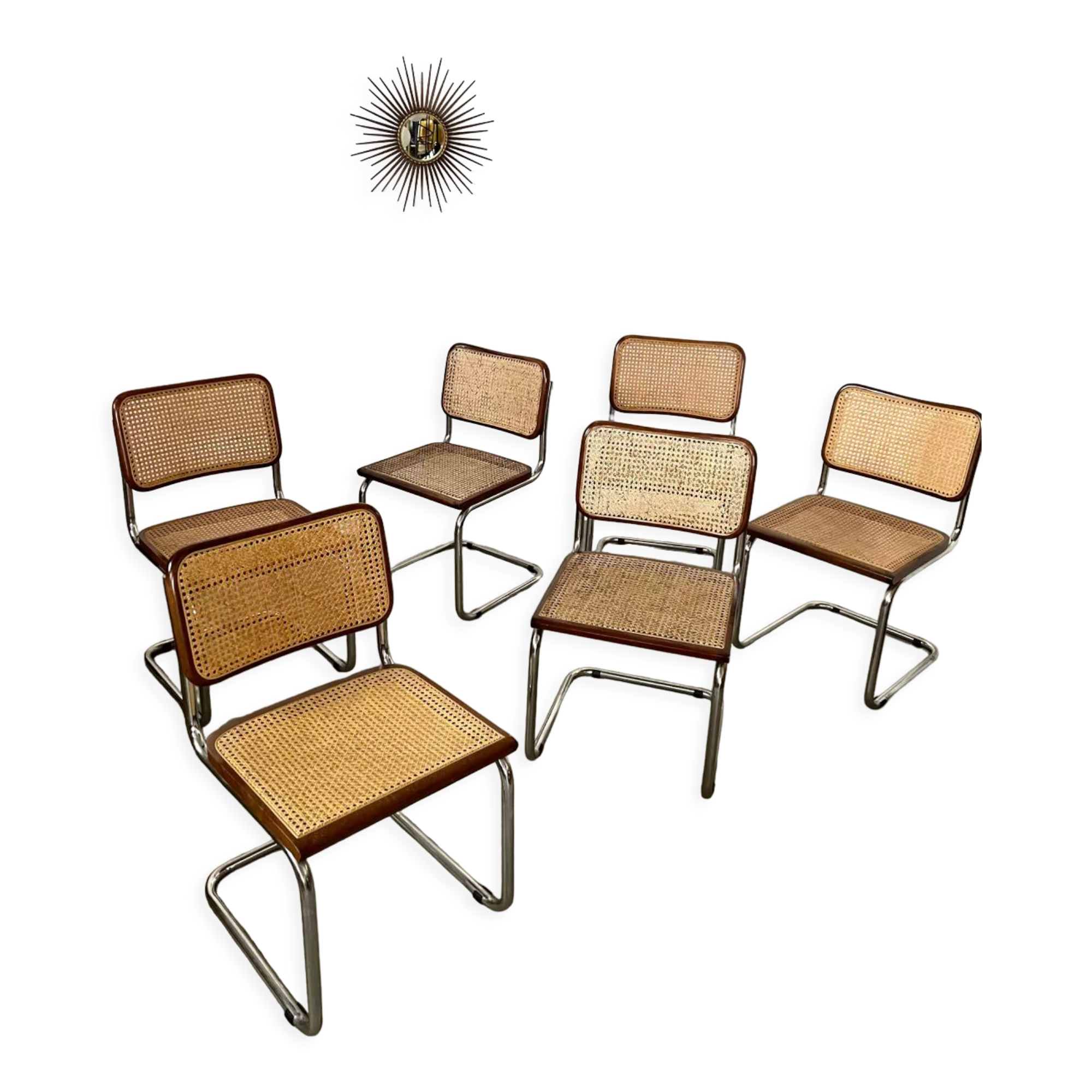 Lot de 6 chaises Cesca B32 Marcel Breuer, 1970