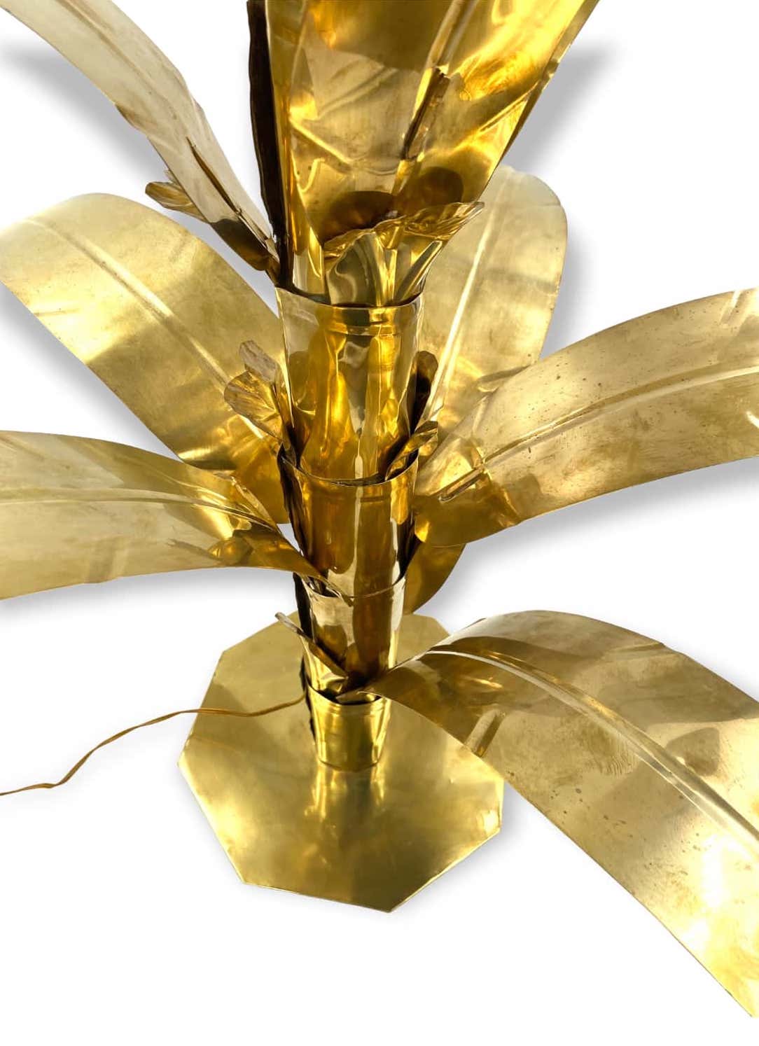 Palm tree brass floor/table lamp, Bottega Gadda Italy, 1960