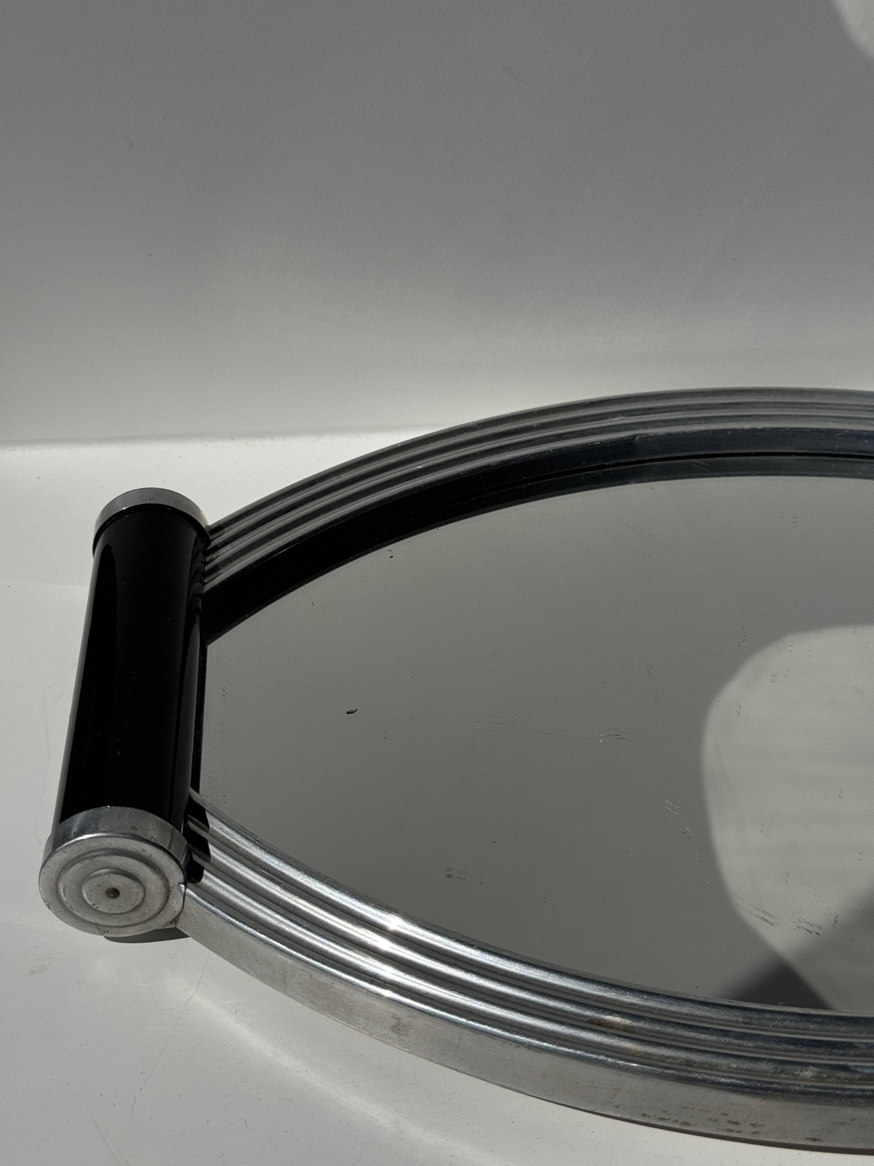 Vintage black two-handled mirror tray 26x38