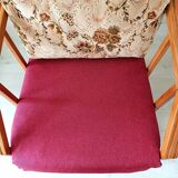 Vintage solid wood armchair and footstool