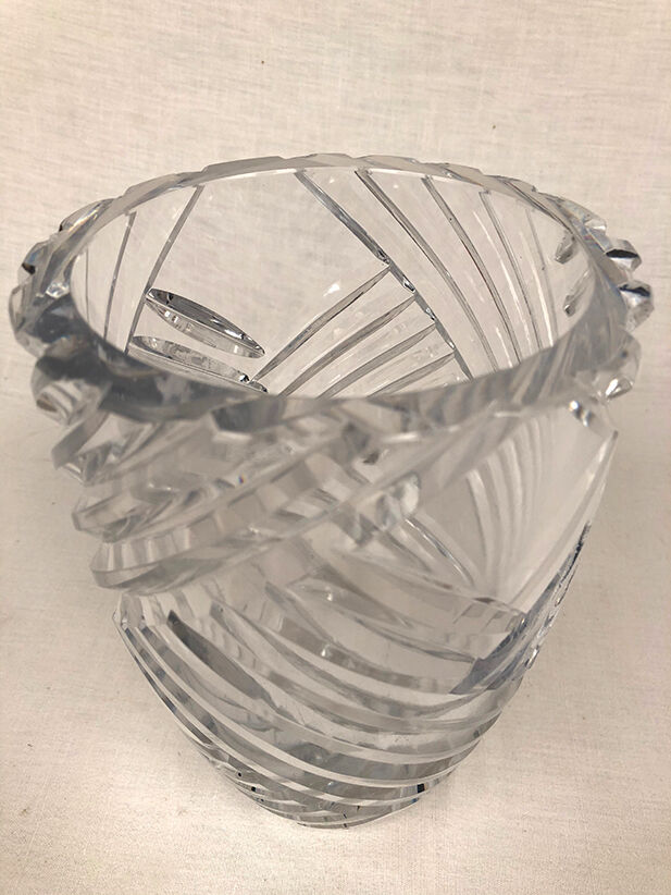 Carved crystal vase