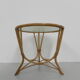 Bamboo coffee table with round glass top