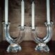 Pair of crystal candlesticks from Vannes.