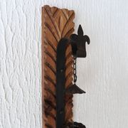 Bougeoir mural en bois et métal, années 60
