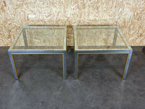 Tables basses en chrome & laiton