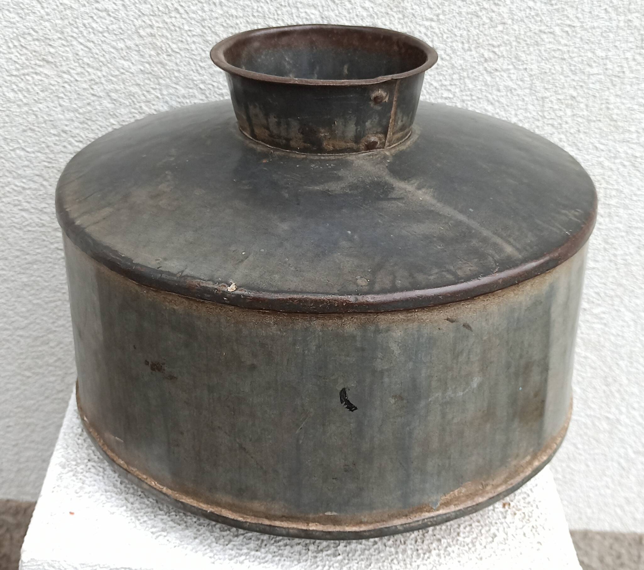 Old zinc pot