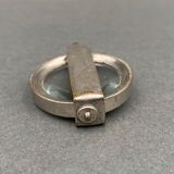 Foldable magnifying glass in silver metal 1900
