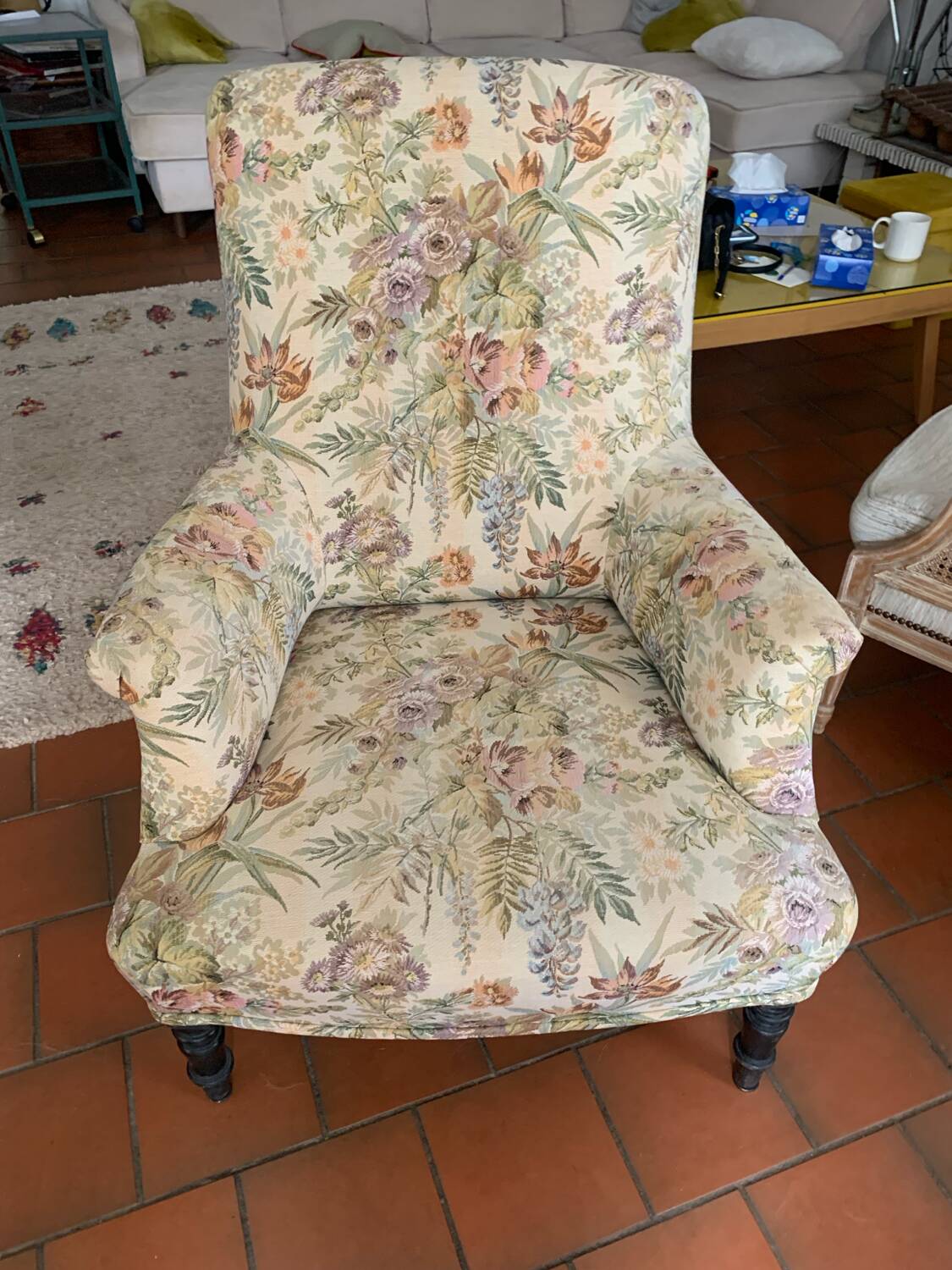 Chic bohemian floral armchair
