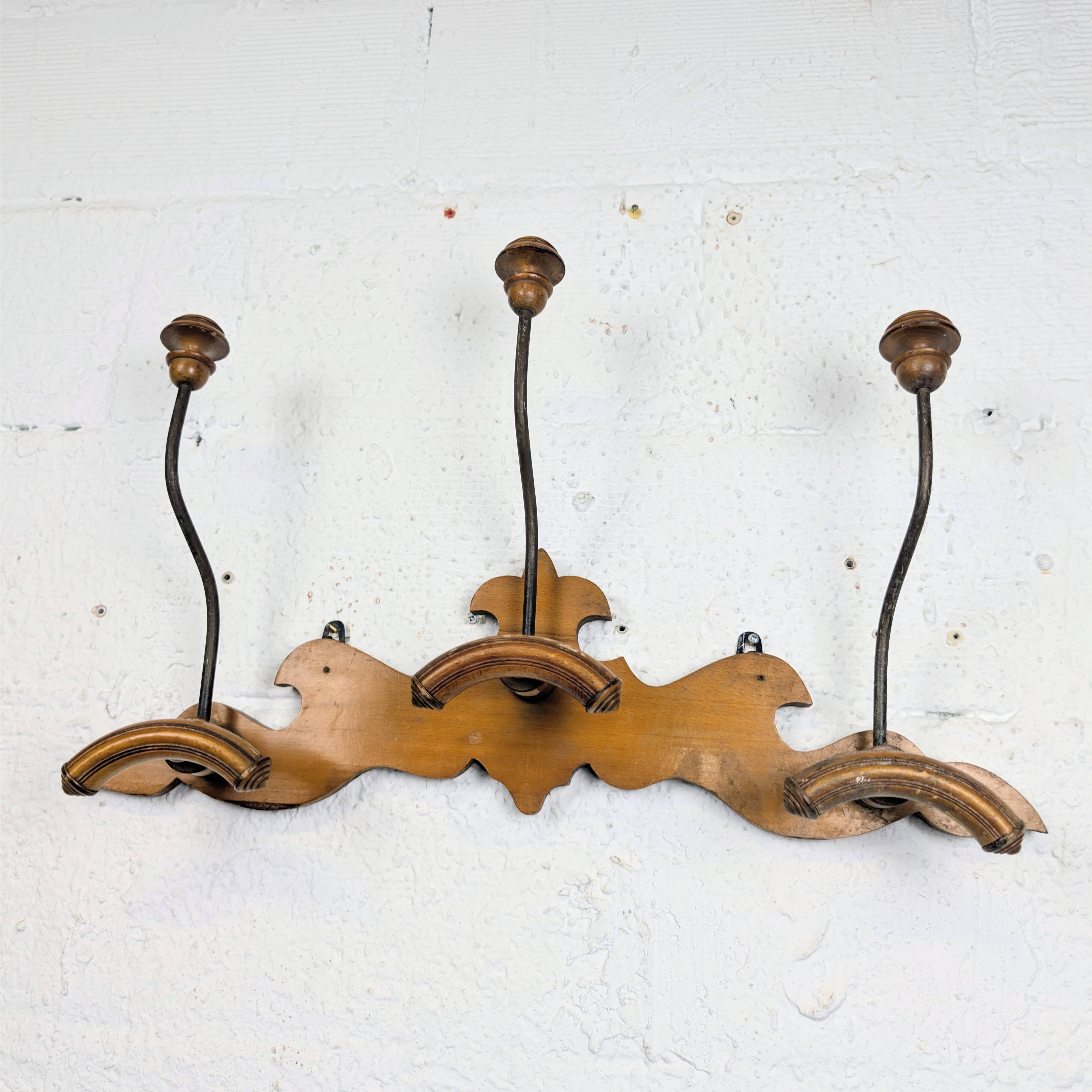 Art Deco wooden coat rack