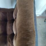 Scandinavian pine and velvet armchair