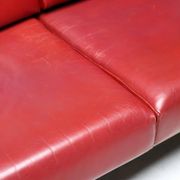 Johannes Andersen modern mid-century Danish canapé in rosewood and burgundy leather