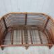 Bench and its bamboo and rattan armchair