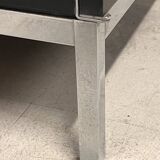 Black Executive Florence Knoll sideboard with metal handles, 1970s