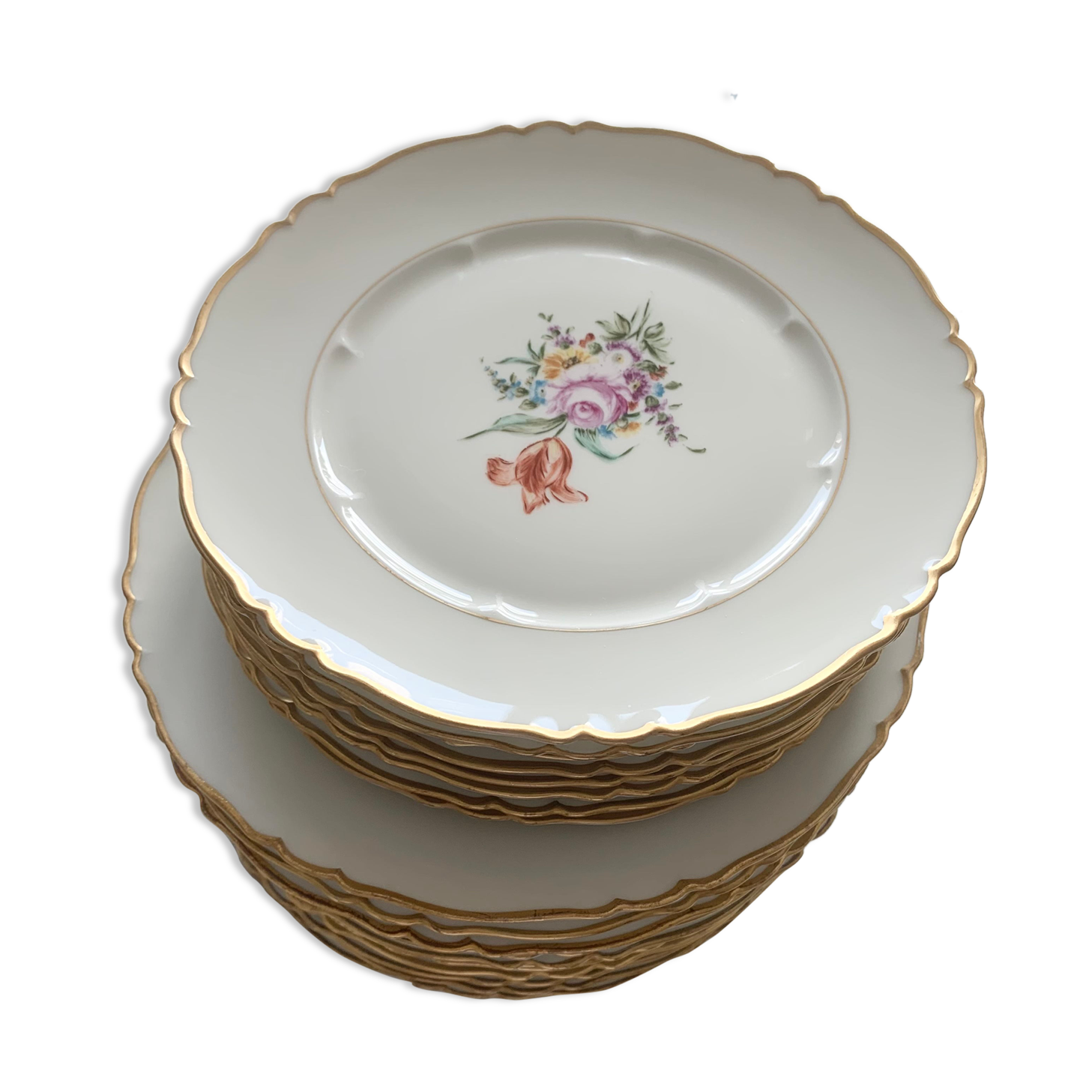 Lot de 20 assiettes anciennes  en porcelaine Haviland