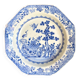 Octagonal deep plate from the Compagnie des Indes in blue porcelain