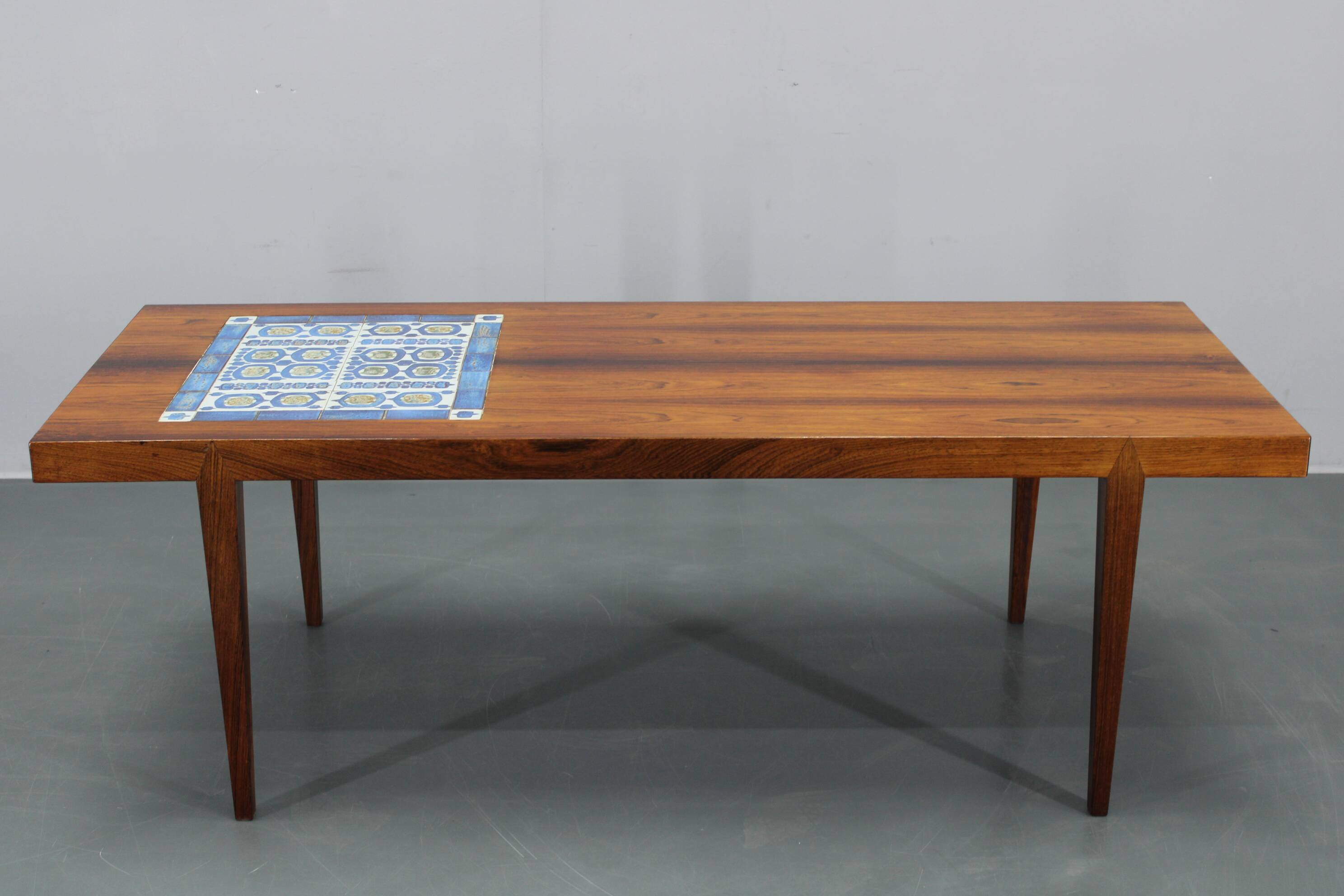 Mid-century Danish Haslev Mobelsnedkeri coffee table, ceramic tile inlay, 1960s