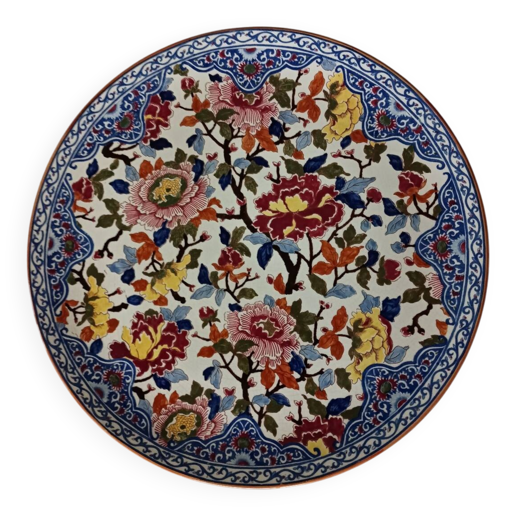 Large Gien Peony Platter