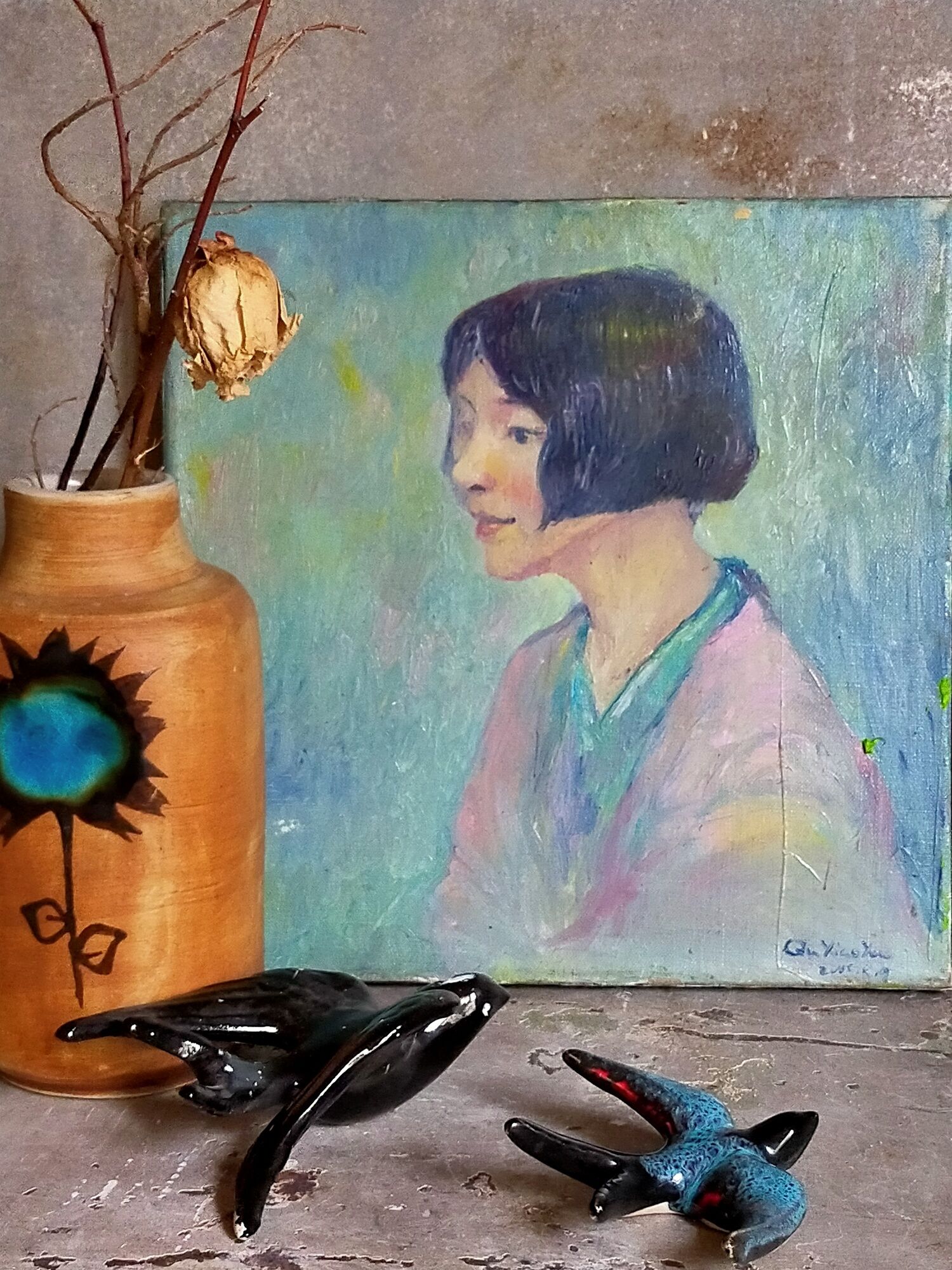 Oil painting on canvas "The little Chinese girl"