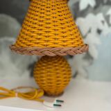 Wicker and rattan lamp