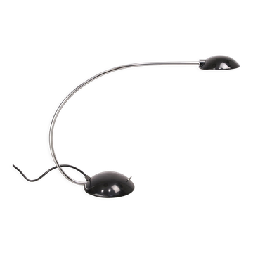 Lampe de table arc vintage noir & chrome de meblo, années 80