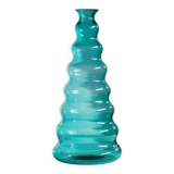 Turquoise Murano Glass Vase by Enrico Coveri, 1980s Italy – Wavy Bubble Silhouette in Transparent Glass