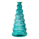 Turquoise Murano Glass Vase by Enrico Coveri, 1980s Italy – Wavy Bubble Silhouette in Transparent Glass