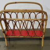 Magazine door in rattan and formica