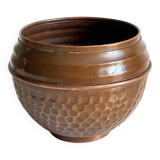 Planter by villedieu in vintage brown patinated copper