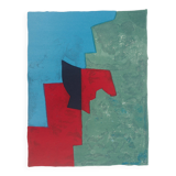 Serge Poliakoff: Red, green and blue composition, original lithograph