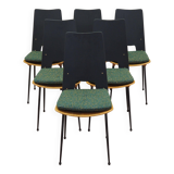 Set of six chairs, Italian design, 1950s, designer: Carlo Ratti, manufactur