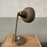 Antique desk lamp in gold metal Aluminor France vintage