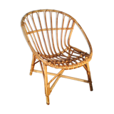Fauteuil rotin coquille