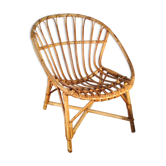Fauteuil rotin coquille