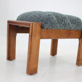 1960s pair of armchairs with stools in oak, Finland