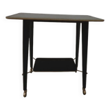 Vintage all-purpose piece of furniture from the 70s on casters with two shelves