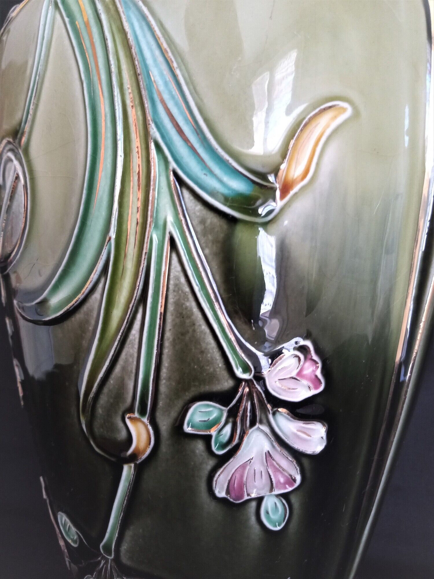 Gustave de Bruyn Art Nouveau earthenware vase by Fives Lille