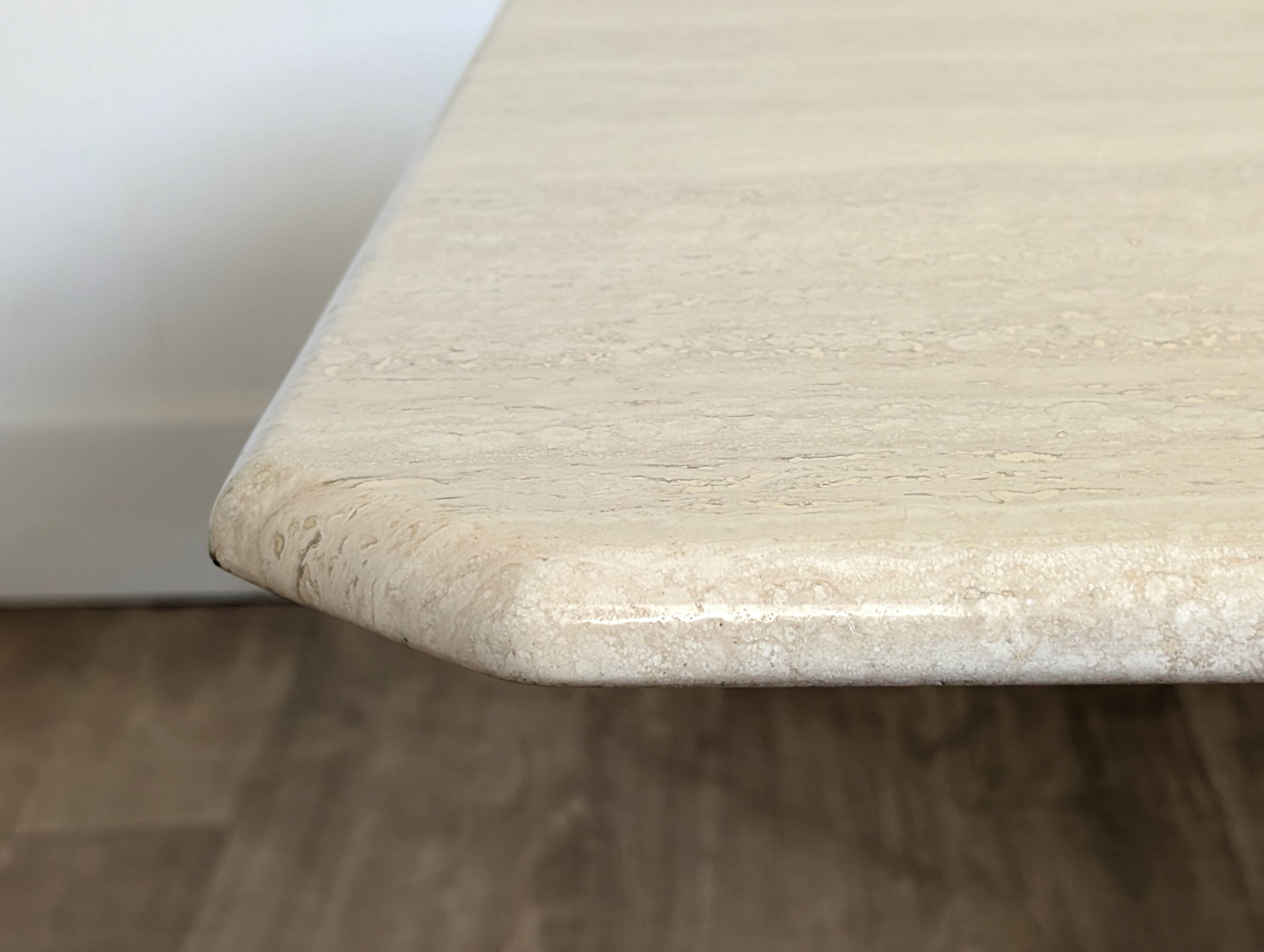 Travertine coffee table