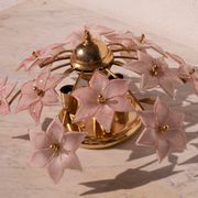 Plafonnier Murano fleurs rose, 1970