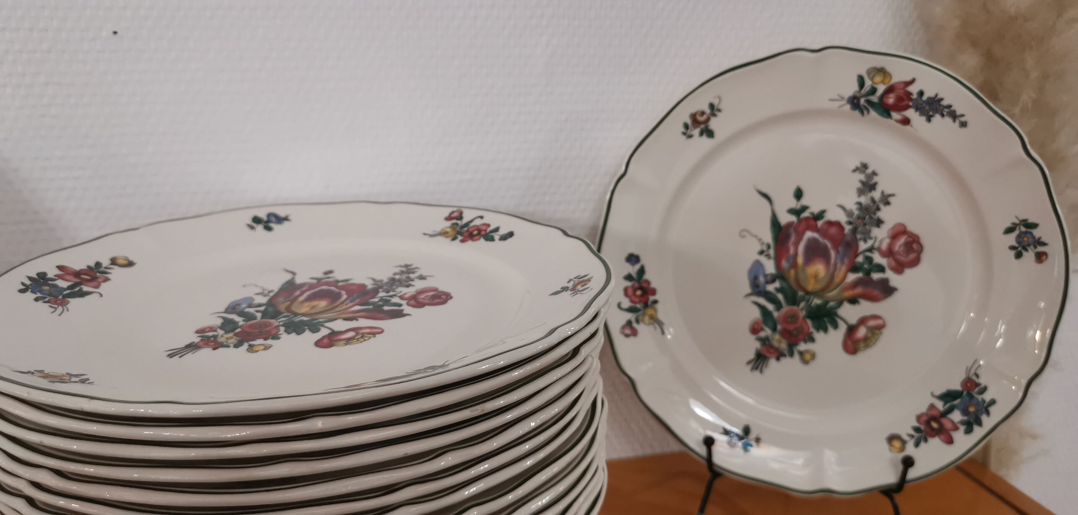 Set of 6 old flat ceramic plates VILLEROY and BOCH "Alt Strassburg"