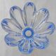 Orrefors Mayflower - Vase 8 Pétales De Cristal Reflets Bleus Vintage