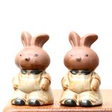 Ceramic rabbit salt shakers by ibuki, 60s