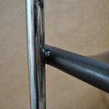 chair design vintage tubes chrome leather black