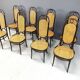 Thonet no. 207 dining chairs 'Long John', set of 8, 1980