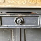 Antique bathroom furniture double sink marble top