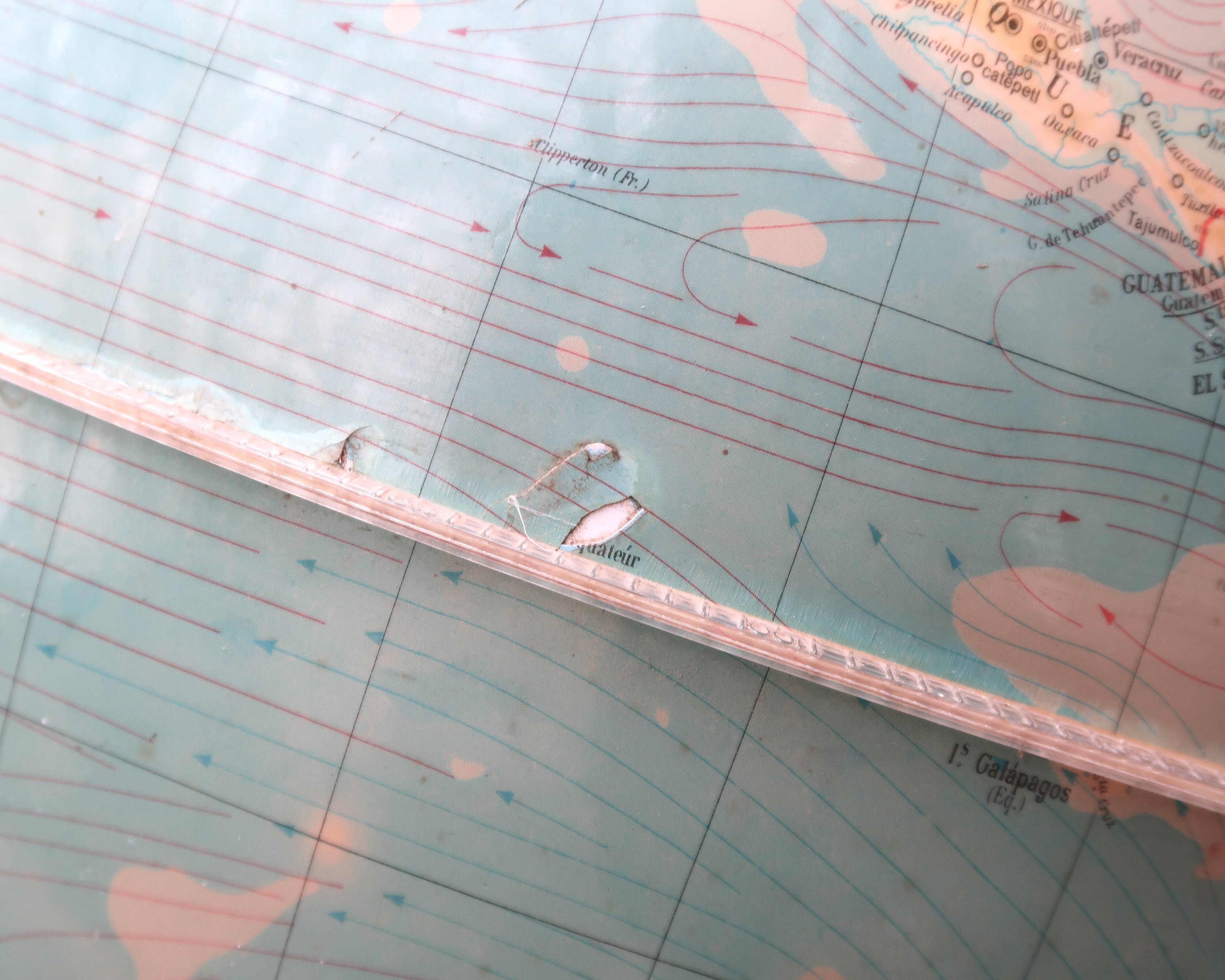 Very large illuminated world map by Illumina Proloisirs from 1964